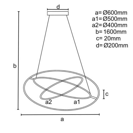 LED Reguliuojamas pakabinamas sietynas LED/105W/230V 3000-6500K + nuotolinio valdymo pultas