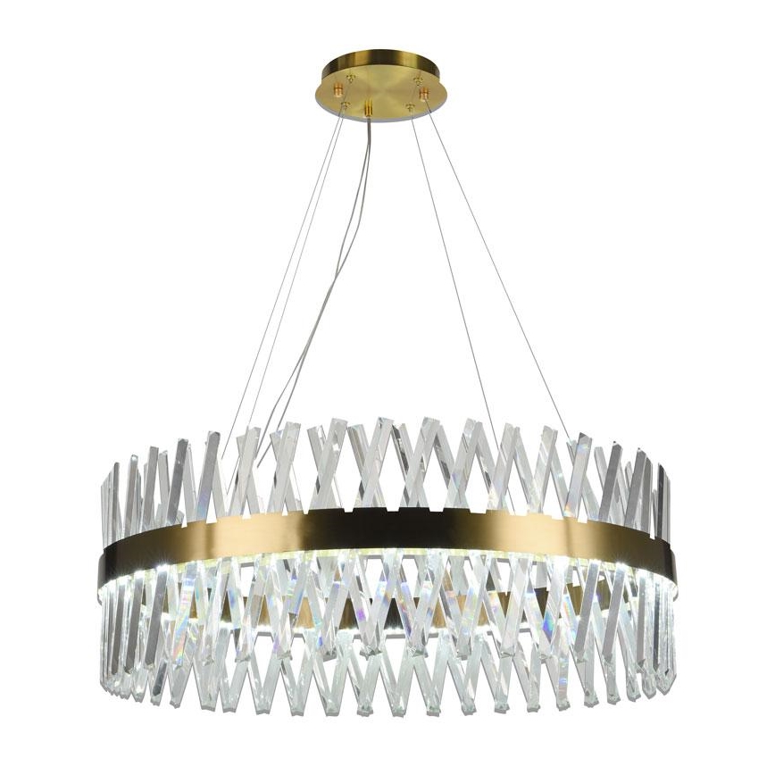 LED šviesos reguliavimas krištolas Sietynas ant stygos LED/110W/230V 3000-6500K auksas + nuotolinio valdymo pultas