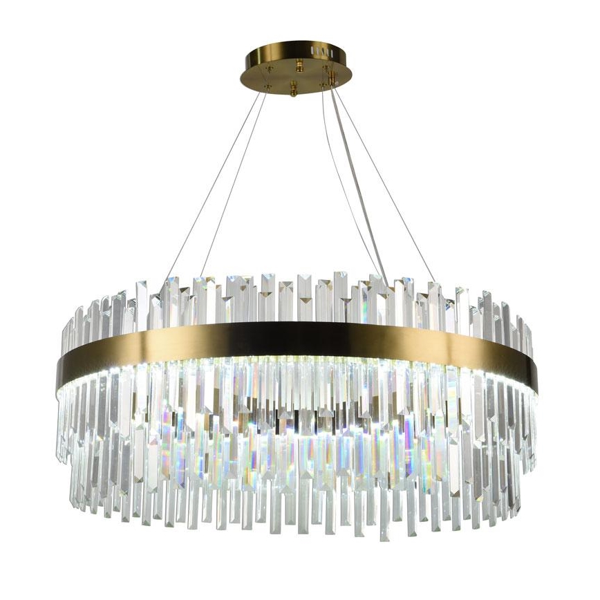 LED šviesos reguliavimas krištolas Sietynas ant stygos LED/110W/230V 3000-6500K auksas + nuotolinio valdymo pultas