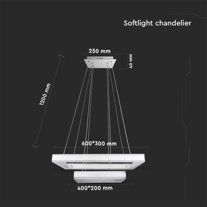 LED Reguliuojamas pakabinamas sietynas LED/113W/230V 3000K balta