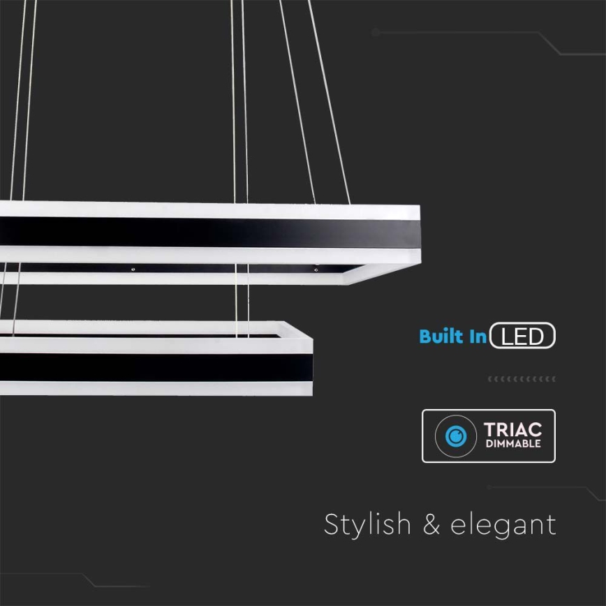 LED Reguliuojamas pakabinamas sietynas LED/113W/230V 3000K juoda
