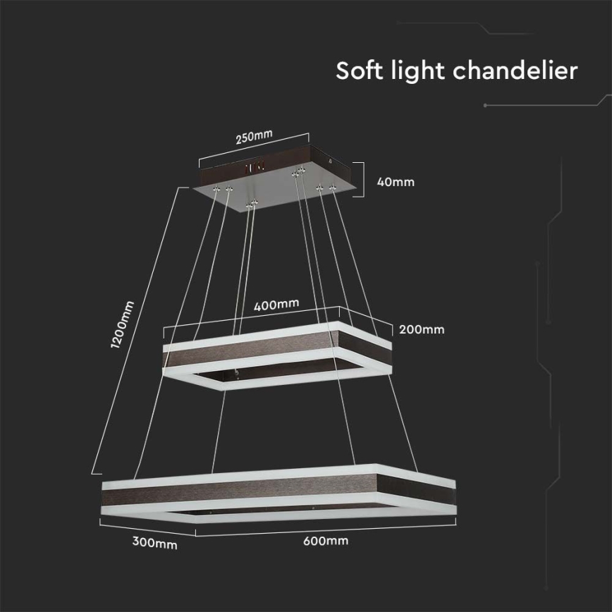 LED Reguliuojamas pakabinamas sietynas LED/113W/230V 3000K ruda