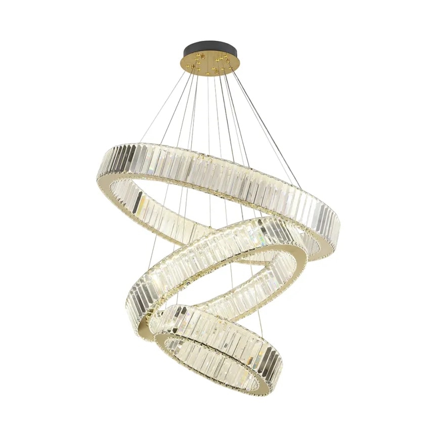 LED šviesos reguliavimas krištolas Sietynas ant stygos LED/115W/230V 3000-6500K chromas/auksas + nuotolinio valdymo pultas