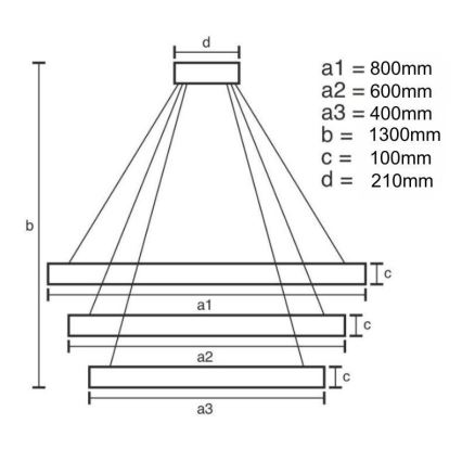 LED šviesos reguliavimas krištolas Sietynas ant stygos LED/115W/230V 3000-6500K chromas/auksas + nuotolinio valdymo pultas