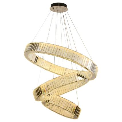 LED Pritemdomas krištolo pakabinamas sietynas LED/115W/230V 3000-6500K blizgus chromas + nuotolinio valdymo pultas