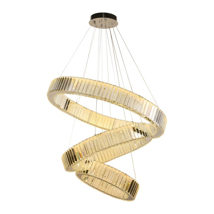 LED Pritemdomas krištolo pakabinamas sietynas LED/115W/230V 3000-6500K blizgus chromas + nuotolinio valdymo pultas