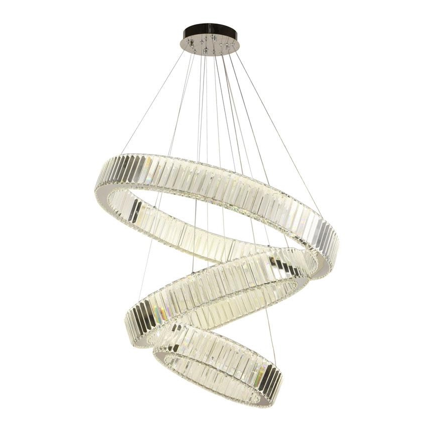 LED Pritemdomas krištolo pakabinamas sietynas LED/115W/230V 3000-6500K blizgus chromas + nuotolinio valdymo pultas