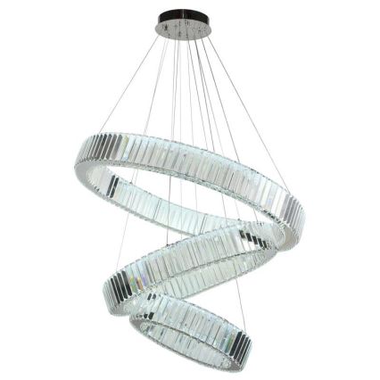 LED Pritemdomas krištolo pakabinamas sietynas LED/115W/230V 3000-6500K blizgus chromas + nuotolinio valdymo pultas