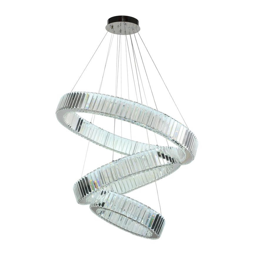 LED Pritemdomas krištolo pakabinamas sietynas LED/115W/230V 3000-6500K blizgus chromas + nuotolinio valdymo pultas