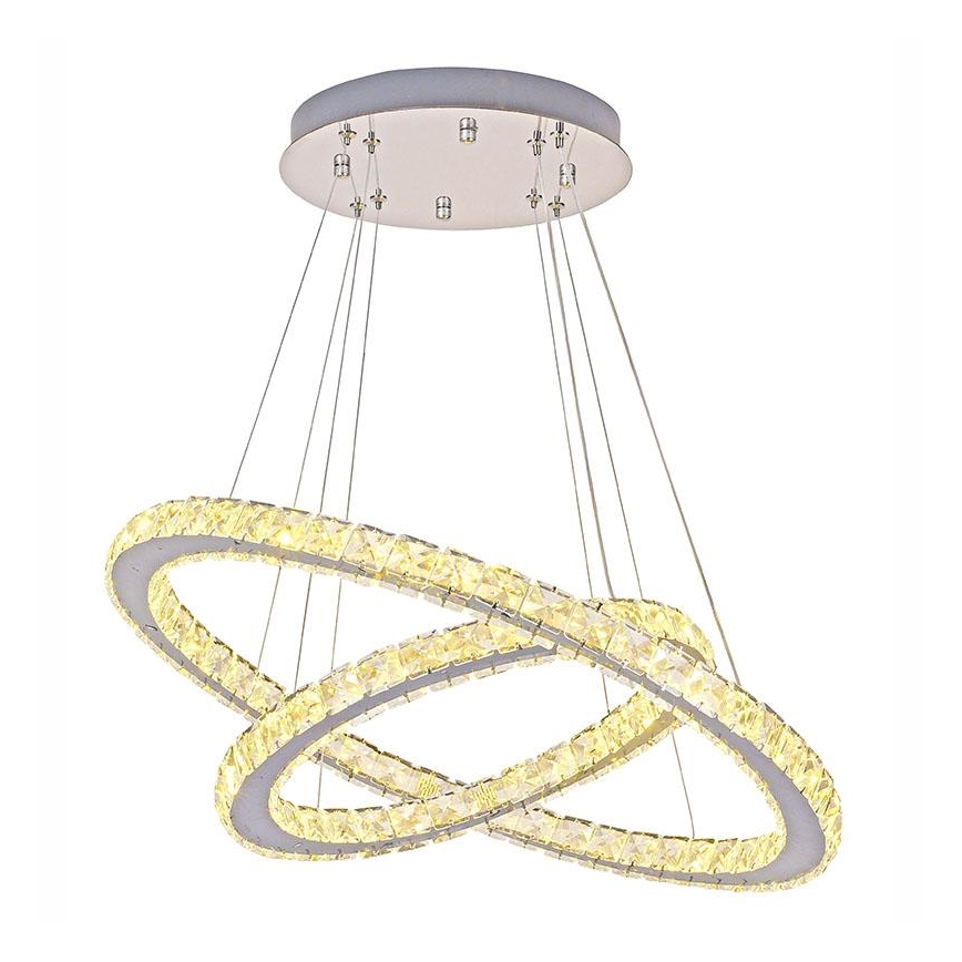 LED šviesos reguliavimas krištolas Sietynas ant stygos LED/115W/230V 3000-6500K sidabras + nuotolinio valdymo pultas