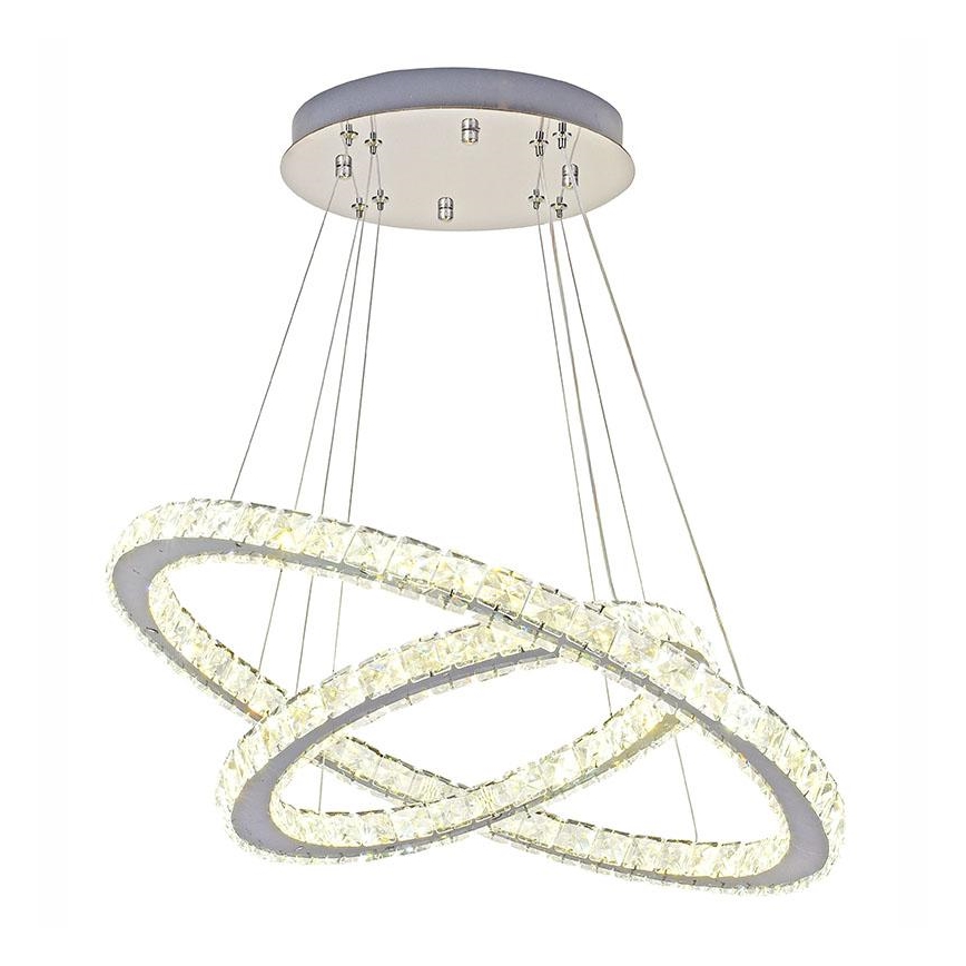 LED šviesos reguliavimas krištolas Sietynas ant stygos LED/115W/230V 3000-6500K sidabras + nuotolinio valdymo pultas