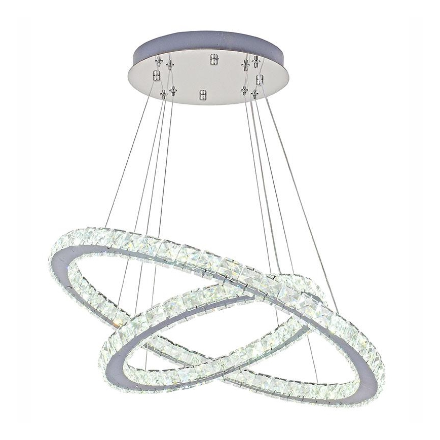 LED šviesos reguliavimas krištolas Sietynas ant stygos LED/115W/230V 3000-6500K sidabras + nuotolinio valdymo pultas