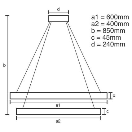 LED Reguliuojamas pakabinamas sietynas LED/120W/230V 3000-6500K + valdymo pultas