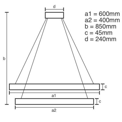 LED Reguliuojamas pakabinamas sietynas LED/120W/230V 3000-6500K + valdymo pultas