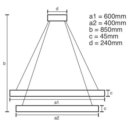 LED Reguliuojamas pakabinamas sietynas LED/120W/230V 3000-6500K + valdymo pultas