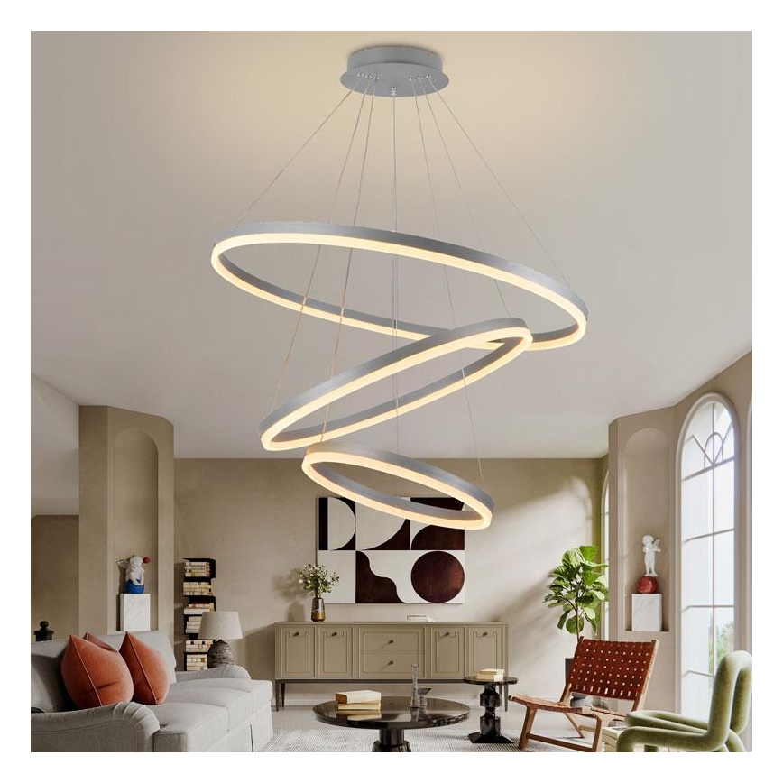 LED Reguliuojamas pakabinamas sietynas LED/125W/230V 3000-6500K diametras 80 cm + nuotolinio valdymo pultas