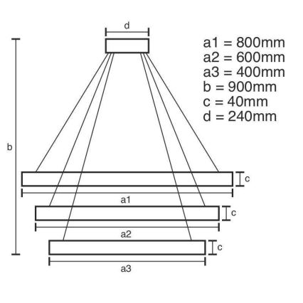 LED Reguliuojamas pakabinamas sietynas LED/125W/230V 3000-6500K + nuotolinio valdymo pultas