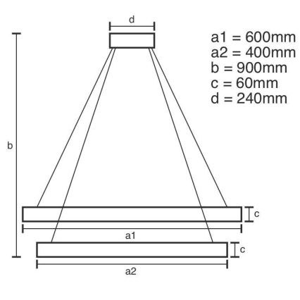 LED Reguliuojamas pakabinamas sietynas LED/135W/230V 3000-6500K diametras 60 cm + nuotolinio valdymo pultas