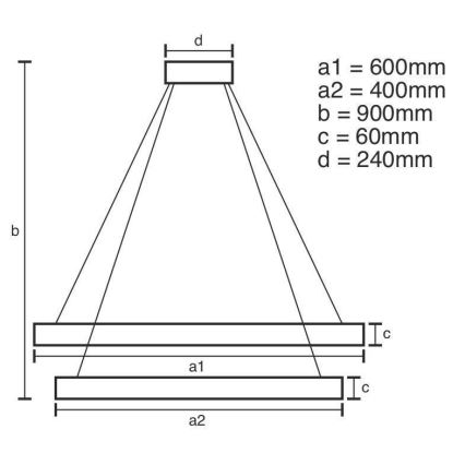 LED Reguliuojamas pakabinamas sietynas LED/135W/230V 3000-6500K + nuotolinio valdymo pultas