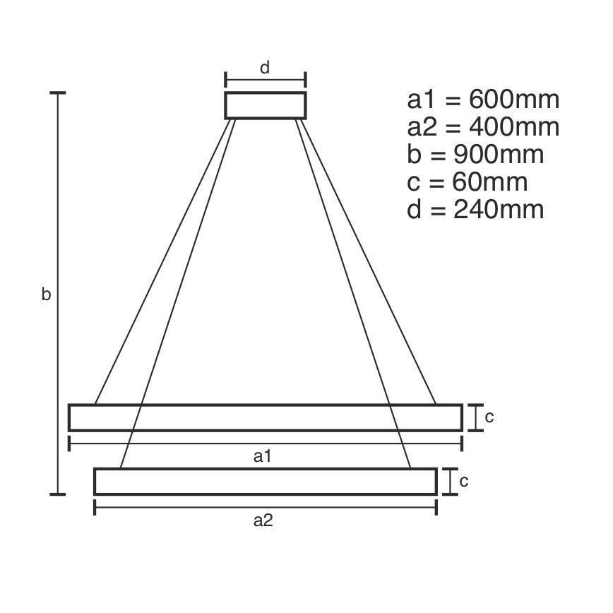 LED Reguliuojamas pakabinamas sietynas LED/135W/230V 3000-6500K + nuotolinio valdymo pultas