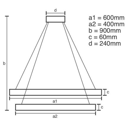 LED Reguliuojamas pakabinamas sietynas LED/135W/230V 3000-6500K + valdymo pultas