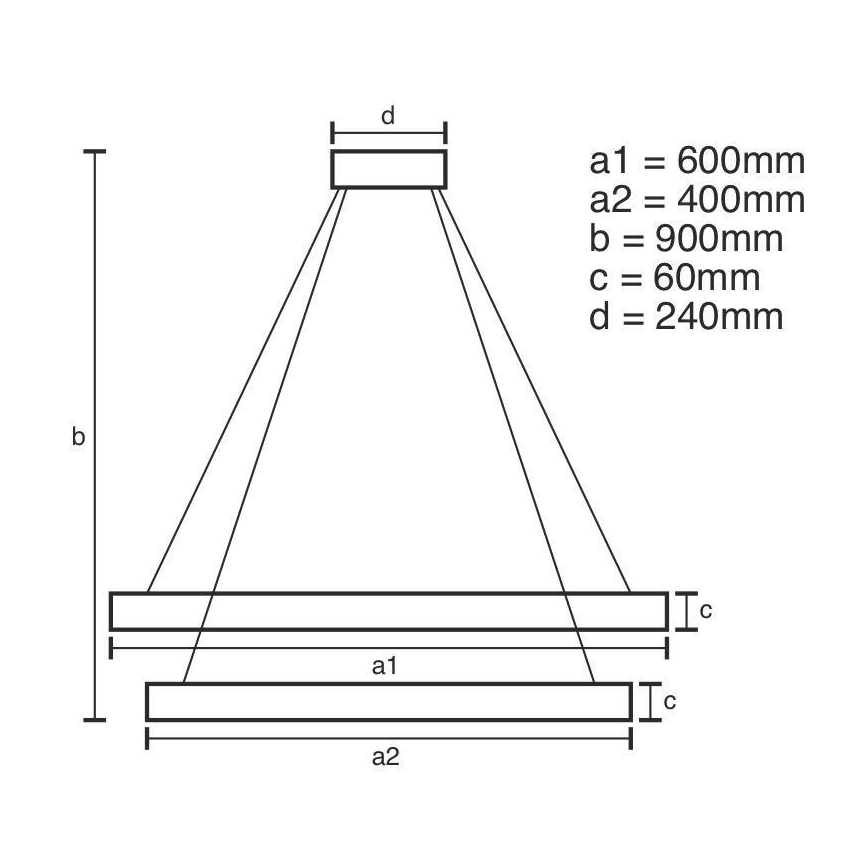 LED Reguliuojamas pakabinamas sietynas LED/135W/230V 3000-6500K + valdymo pultas