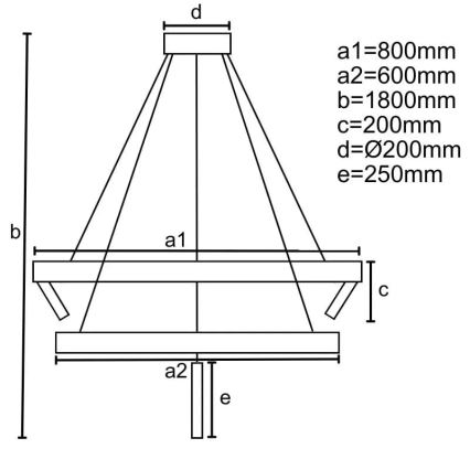 LED Reguliuojamas pakabinamas sietynas LED/140W/230V 3000-6500K + nuotolinio valdymo pultas