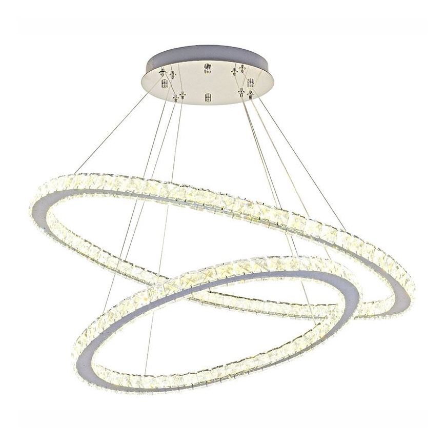 LED šviesos reguliavimas krištolas Sietynas ant stygos LED/160W/230V 3000-6500K sidabras + nuotolinio valdymo pultas