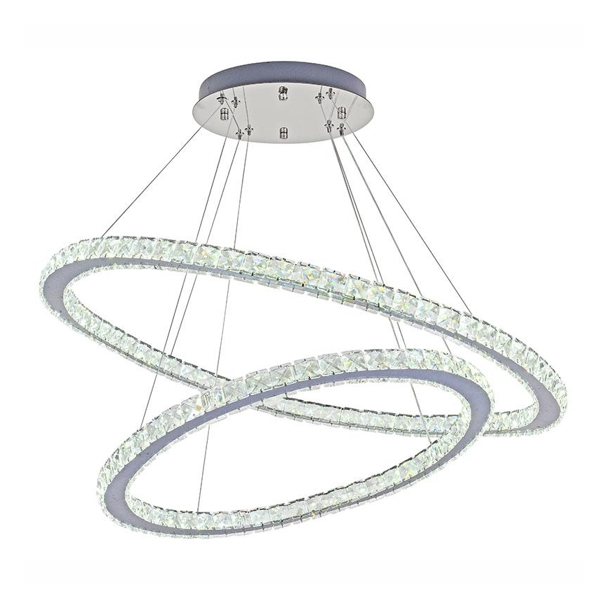 LED šviesos reguliavimas krištolas Sietynas ant stygos LED/160W/230V 3000-6500K sidabras + nuotolinio valdymo pultas