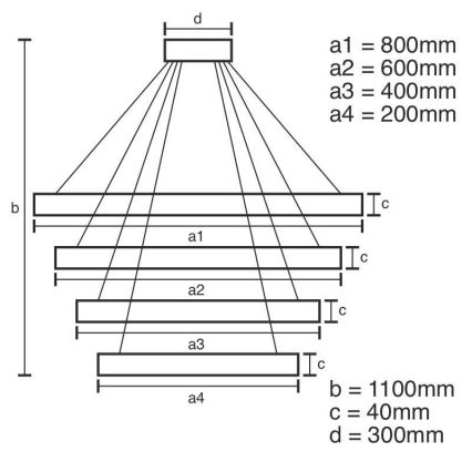 LED Reguliuojamas pakabinamas sietynas LED/165W/230V 3000-6500K + valdymo pultas