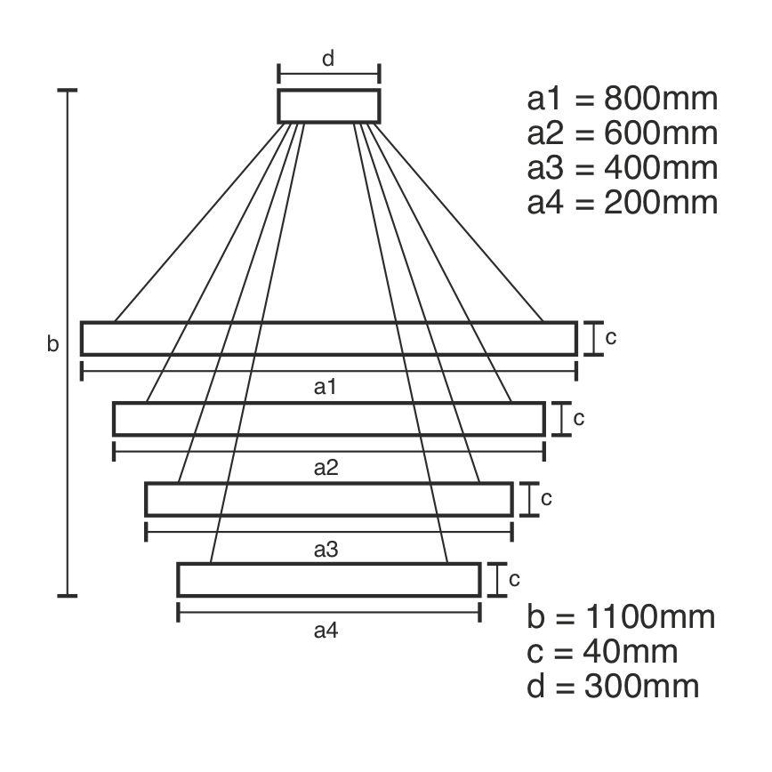 LED Reguliuojamas pakabinamas sietynas LED/165W/230V 3000-6500K + valdymo pultas