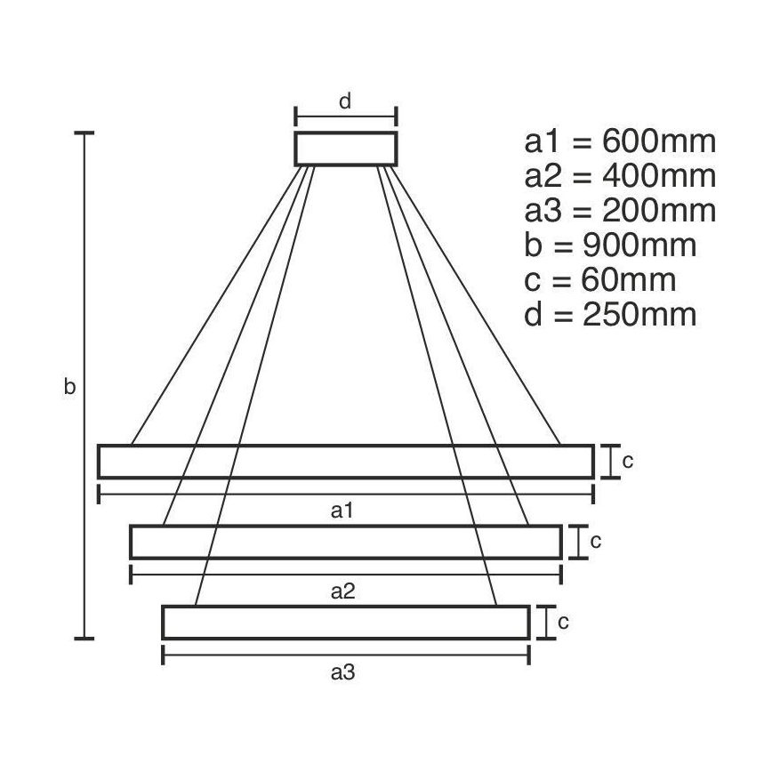 LED Reguliuojamas pakabinamas sietynas LED/165W/230V 3000-6500K + valdymo pultas