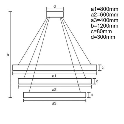LED Reguliuojamas pakabinamas sietynas LED/170W/230V 3000-6500K diametras 80 cm + nuotolinio valdymo pultas