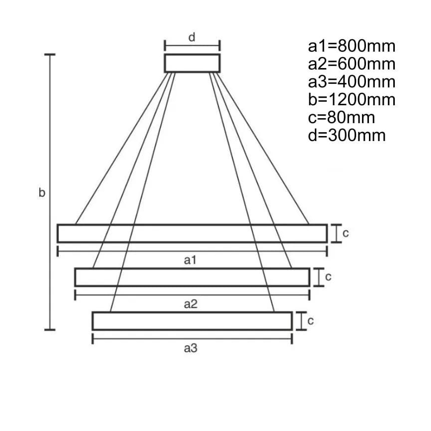 LED Reguliuojamas pakabinamas sietynas LED/170W/230V 3000-6500K diametras 80 cm + nuotolinio valdymo pultas