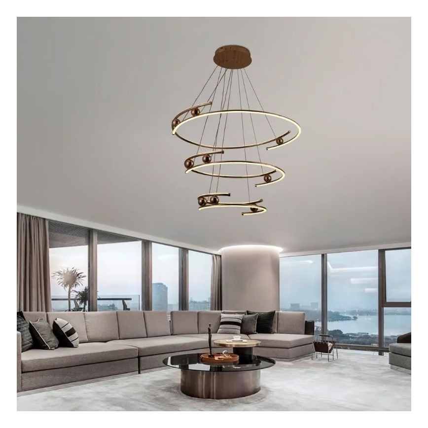 LED Reguliuojamas pakabinamas sietynas LED/170W/230V 3000-6500K diametras 80 cm + nuotolinio valdymo pultas
