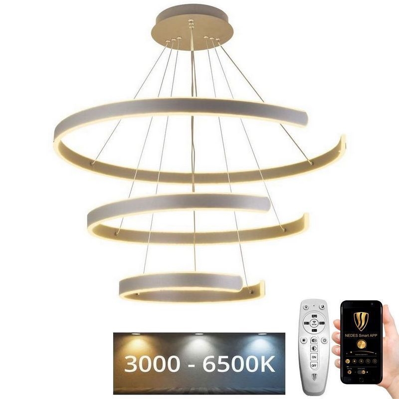 LED Reguliuojamas pakabinamas sietynas LED/220W/230V 3000-6500K diametras 80 cm + nuotolinio valdymo pultas