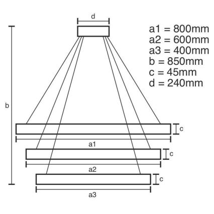 LED Reguliuojamas pakabinamas sietynas LED/220W/230V 3000-6500K + valdymo pultas