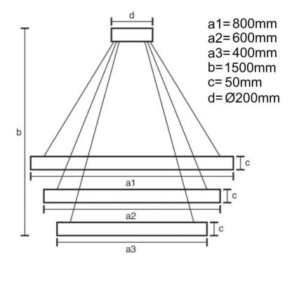 LED Reguliuojamas pakabinamas sietynas LED/235W/230V 3000-6500K + nuotolinio valdymo pultas