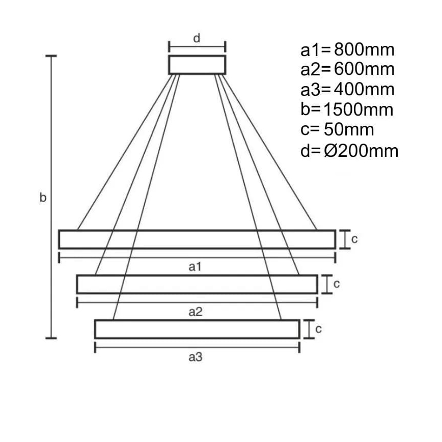 LED Reguliuojamas pakabinamas sietynas LED/235W/230V 3000-6500K + nuotolinio valdymo pultas
