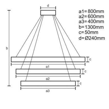 LED Reguliuojamas pakabinamas sietynas LED/250W/230V 3000-6500K + nuotolinio valdymo pultas