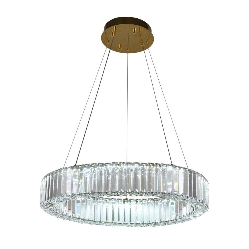 LED šviesos reguliavimas krištolas Sietynas ant stygos LED/40W/230V 3000-6500K chromas/auksas + nuotolinio valdymo pultas