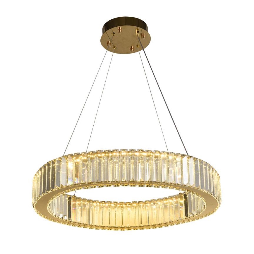LED šviesos reguliavimas krištolas Sietynas ant stygos LED/40W/230V 3000-6500K chromas/auksas + nuotolinio valdymo pultas