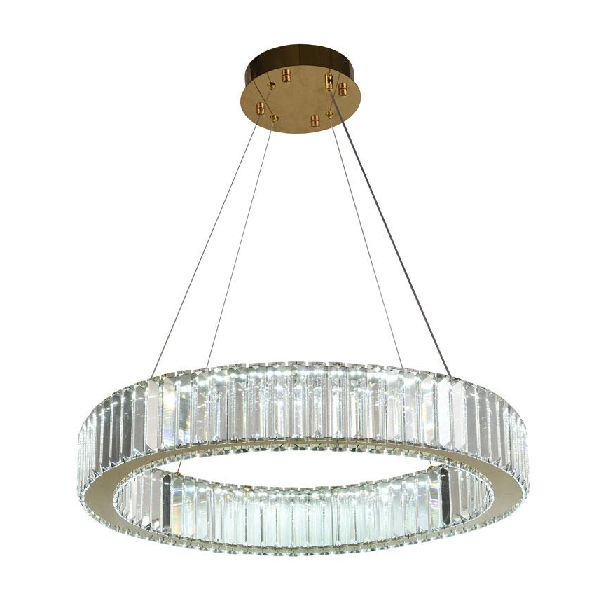 LED šviesos reguliavimas krištolas Sietynas ant stygos LED/40W/230V 3000-6500K chromas/auksas + nuotolinio valdymo pultas