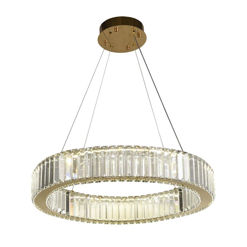 LED šviesos reguliavimas krištolas Sietynas ant stygos LED/40W/230V 3000-6500K chromas/auksas + nuotolinio valdymo pultas