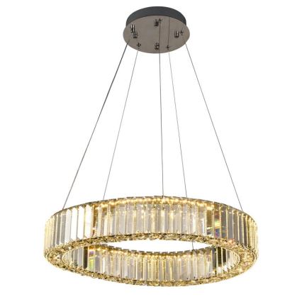 LED Pritemdomas krištolo pakabinamas sietynas LED/40W/230V 3000-6500K blizgus chromas + nuotolinio valdymo pultas