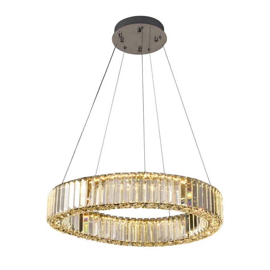 LED Pritemdomas krištolo pakabinamas sietynas LED/40W/230V 3000-6500K blizgus chromas + nuotolinio valdymo pultas