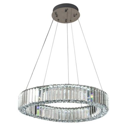 LED Pritemdomas krištolo pakabinamas sietynas LED/40W/230V 3000-6500K blizgus chromas + nuotolinio valdymo pultas