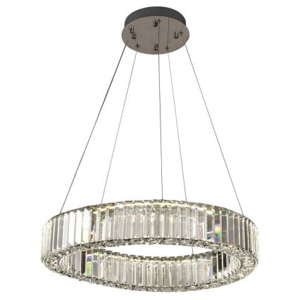 LED Pritemdomas krištolo pakabinamas sietynas LED/40W/230V 3000-6500K blizgus chromas + nuotolinio valdymo pultas