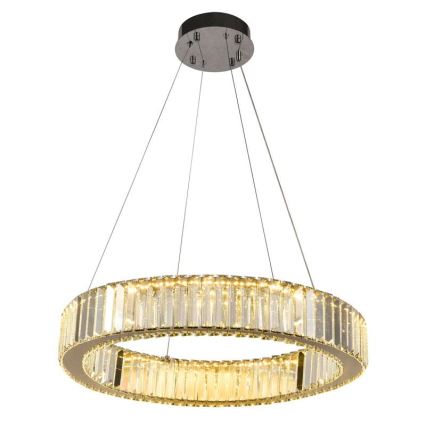 LED Pritemdomas krištolo pakabinamas sietynas LED/40W/230V 3000-6500K blizgus chromas + nuotolinio valdymo pultas