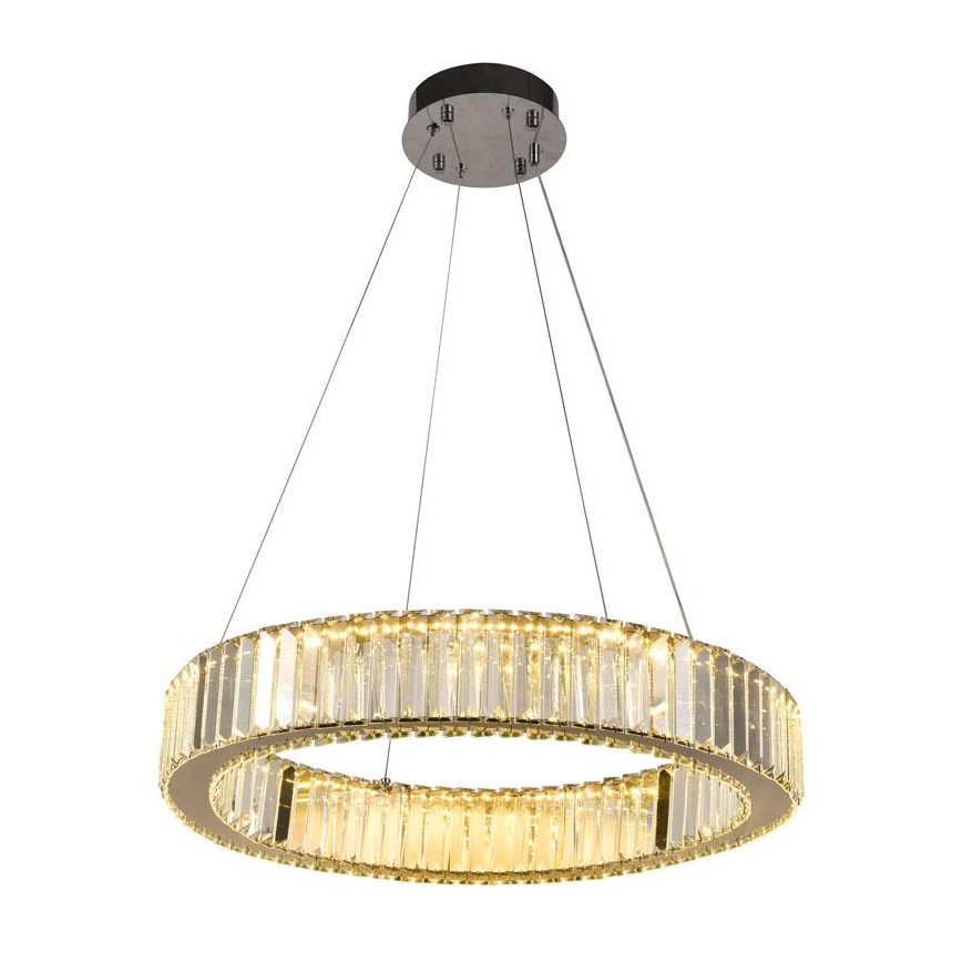 LED Pritemdomas krištolo pakabinamas sietynas LED/40W/230V 3000-6500K blizgus chromas + nuotolinio valdymo pultas